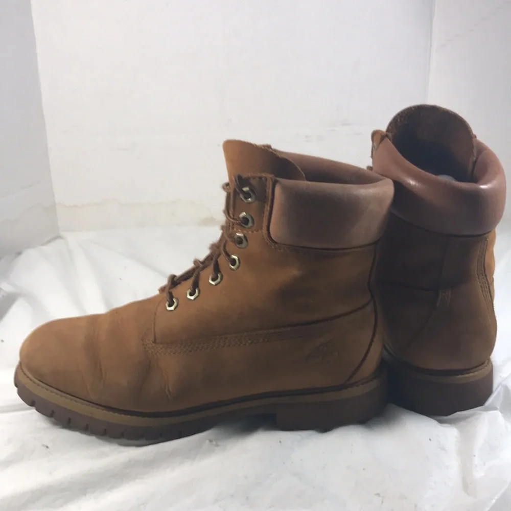 Timberland Men's Tan 6” Padded Ankles Lace Up Nubuck Leather Boots